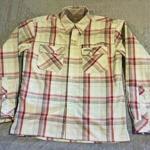 Simms Red and Cream Plaid Button Down Shirt